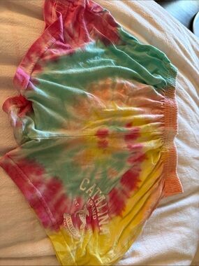 Catalina Tie-Dye Kids Shorts in Pink, Yellow, Teal